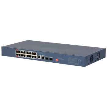 Dahua CS4218-16ET-240 DoLynk Care manageeritav switch • 16*10/100Mbps PoE + 2*Gbps combo • 240W
