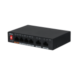 Dahua PFS3006-4GT-60-V2 mittemanageeritav Gigabit switch • PoE 4*1000Mbps + uplink 2*1000Mbps • 60W